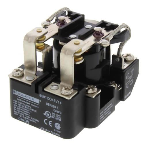 Square D 24V 30A DPDT Power Relay 