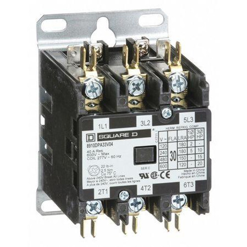  Square D 8910DPA33V04 277V 3Pole 30Amp Contactor 