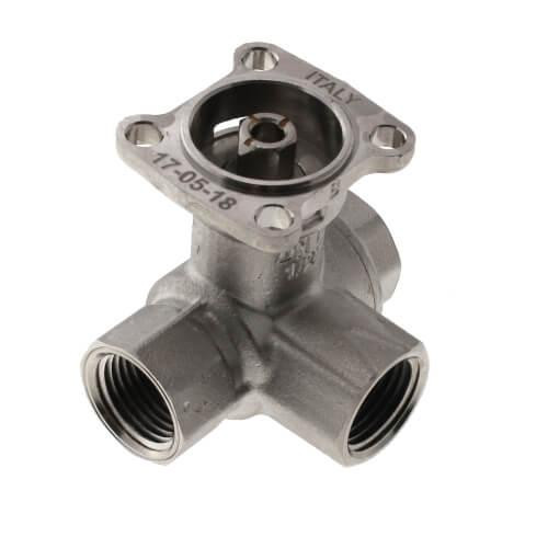 Belimo 1/2" B3 Series, 3-Way Characterized Control Brass Valve w/ Chrome Plated Ball/Nickel Plated Stem (4.7 Cv) 