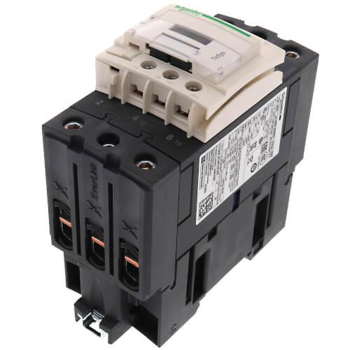 Square D TeSys D Non-Reversing IEC Contactor (65A Inductive/80A Resistive, 120V AC Coil, 3P) 