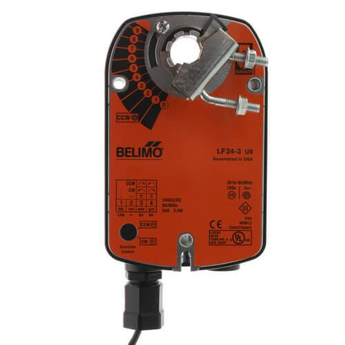 Belimo Spring Return Fail-Safe, Reversible, On/Off/Floating Point Damper Control Actuator, Direct Coupled - 24 VAC/DC (No Aux Switch) 
