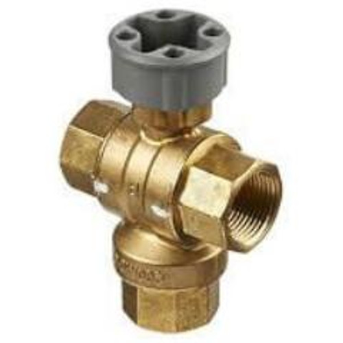 Honeywell 1/2" 3 Way Brass Threaded Control Ball Valve for MVN Actuator (2.4 Cv) 