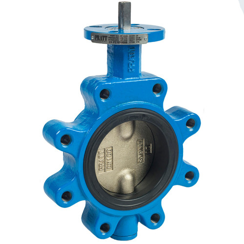  Pratt Industrial BF2-125-020-8989 Lug Butterfly Valve, ANSI 125, 2 Inch, Ductile Iron Body, DI/ENP Disc, 416 Stem, BUNA Seat 