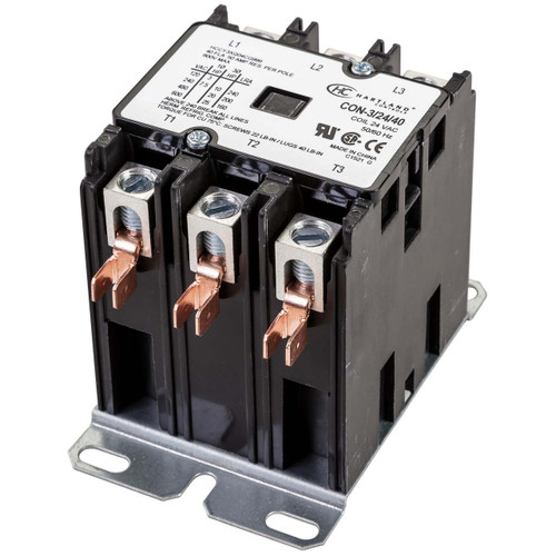 Hartland Controls HartlandControls CON-3/24/40, HCCY3XQ04CG999, 3P 24V 40A Contactor 