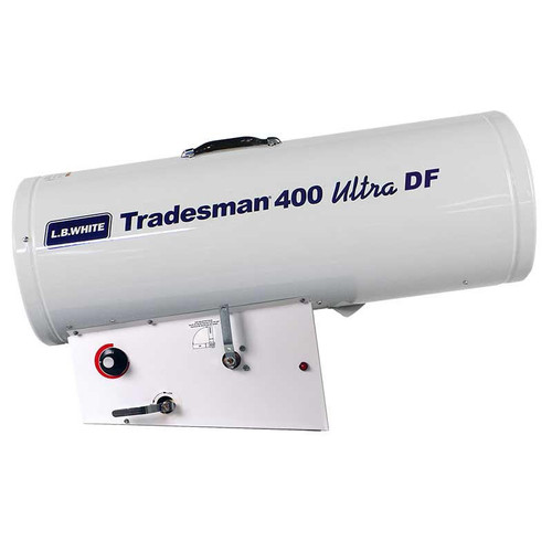  LB White Tradesman 400 Ultra DF Heater, Dual Fuel Propane Or Natural Gas, 400,000 BTU/HR 