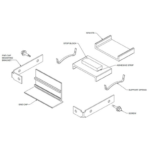 Krueger DFLCAP-10-01-CA-441 Inch, 1 Slot, 3/16 Inch Flange And No Flange End Cap, British White