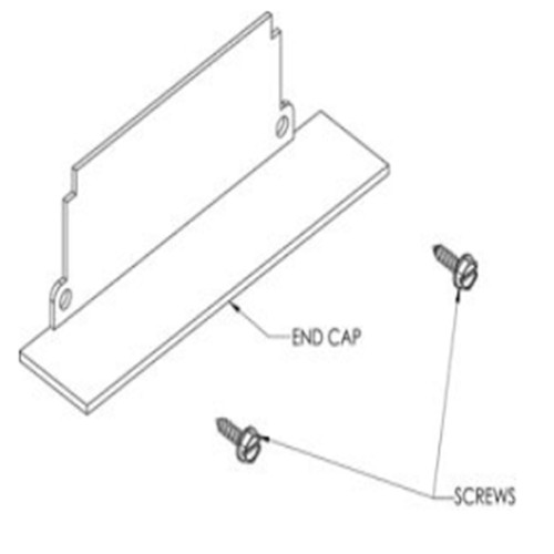 Krueger 1900CAP-2-15-E 2 Slot, 1 1/2 Inch, Surface w/Sub Frame & Concealed Fasten, End Cap Assembly