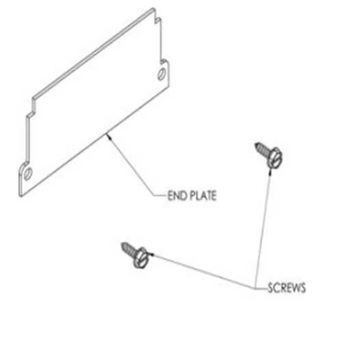 Krueger 1900PLT-2-15-F 2 Slot, 1 1/2 Inch, Plaster/Tile w/Concealed Flush Face, End Plate Assembly