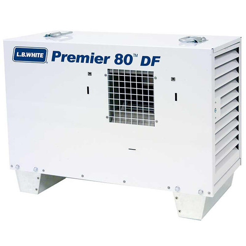  LB White Premier 80 DF 2.0 Dual Fuel Ductable Construction Heater, Natural Gas Or Propane 80,000 BTU/HR Output 