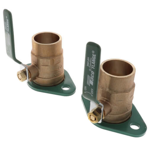  Taco SFL-150S-0012, brass freedom shut off flange set with handle, 1-1/2" sweat Connection 