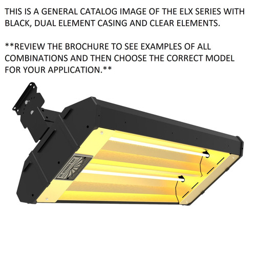  Re-Verber-Ray ELX-24S2-480 Radiant Heater, Stainless Housing, 24 Inch, Double EL-SC-G24 Short Wave Clear Element, 3200 Total Watts, 480V 1Ph 