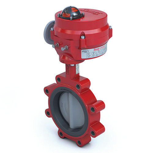 Bray Commercial Bray 3LNE-02S2C/70-24-0081 Butterfly Valve, 2 Way, 2 Inch, Nylon Coated Disc, 175 PSI, 24 VAC Non-Spring Return Actuator, On-Off Control 