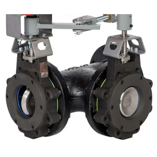 Bray Commercial Bray MKL3-X030/93-934 3 Way High Performance Butterfly Valve, 3 Inch, Series 93 Pneumatic Actuator 