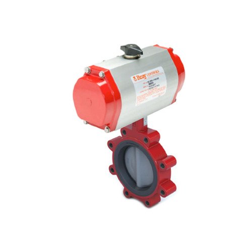 Bray Commercial Bray 3LSE-02S2C/92-063 Butterfly Valve, 2 Way, 2 Inch, Stainless Disc, 175 PSI, Series 92 Double Acting Pneumatic Actuator, Non-Spring Return 