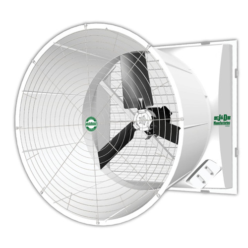  J&D Manufacturing VSA55P3CPM221A-SL 55 Inch Fiberglass Fan, Aluminum Shutter, 35,000 CFM, ECM Motor, Direct Drive, 208-240V/1Ph 