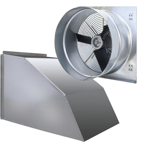  J&D Manufacturing VTGW16P22A 16 Inch Tube Fan With Hood, 2,200 CFM, Direct Drive, 115/230V/1Ph 