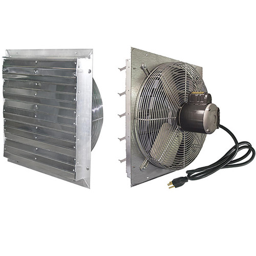  J&D Manufacturing VES24CW 24 Inch Shutter Fan With Cord, 3,849 CFM, Direct Drive, 115V/1Ph 