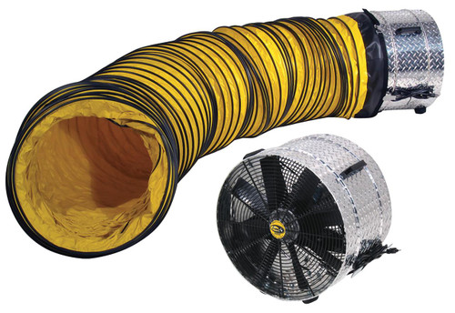  J&D Manufacturing VICS20GLB 20 Inch Confined Space Fan With 20 Foot Duct, 3,025 CFM, Direct Drive, 115V/1Ph 