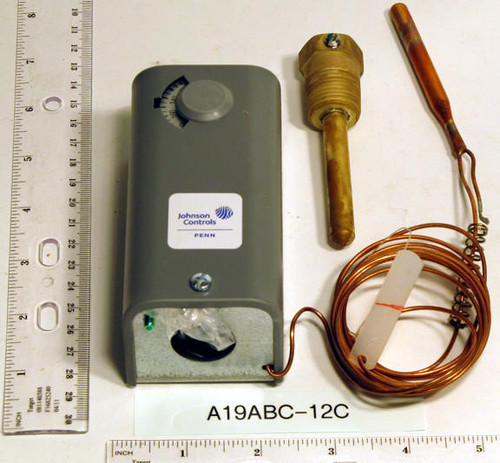  Johnson Controls A19ABC-12C SPDT Remote Bulb Temperature Control 100-240F 8' Cap. 6-24F Adjustable Different 