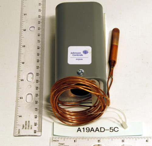  Johnson Controls A19AAD-5C SPST Remote Bulb Temp. Control Nema 1 30/50F; Compensated Diff 2F 6' Cap. 