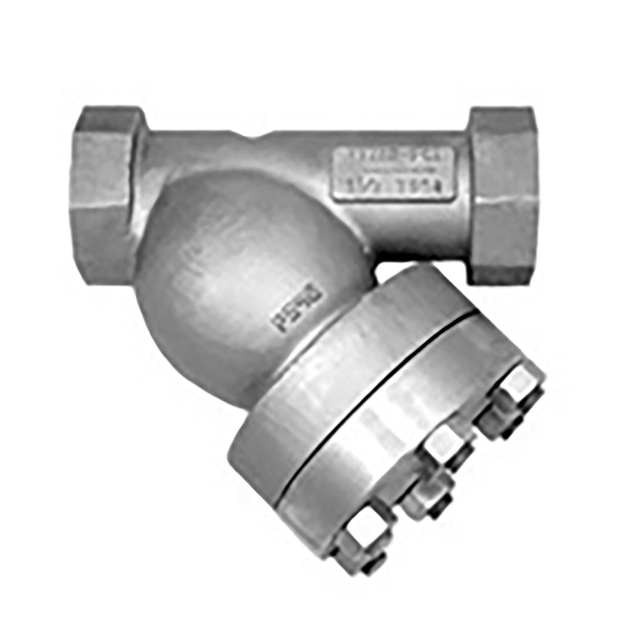 Titan Flow Control YS83S0050 1/2 Inch Y Strainer, Stainless Steel, ANSI  Class 1500, Threaded Ends, Bolted Cover