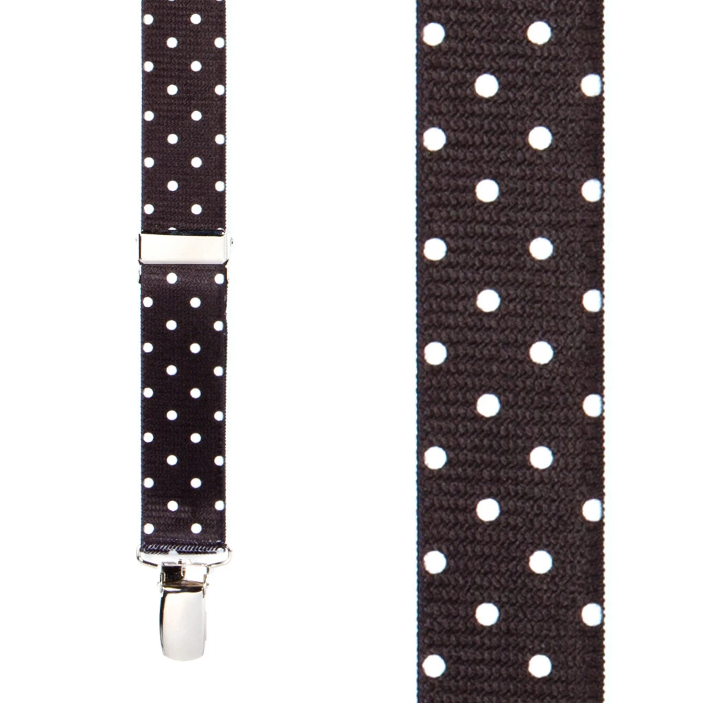 White Polka Dot Suspenders | SuspenderStore 美品Dot Jacquard suspenders skirt 36 Grey
