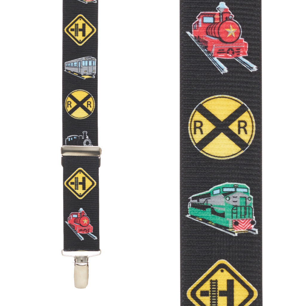 Train Suspenders - 1.5 Inch Wide Nickel Clip | SuspenderStore