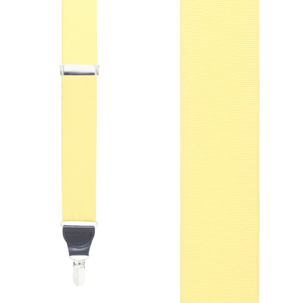 Light Yellow Grosgrain Suspenders - Clip | SuspenderStore