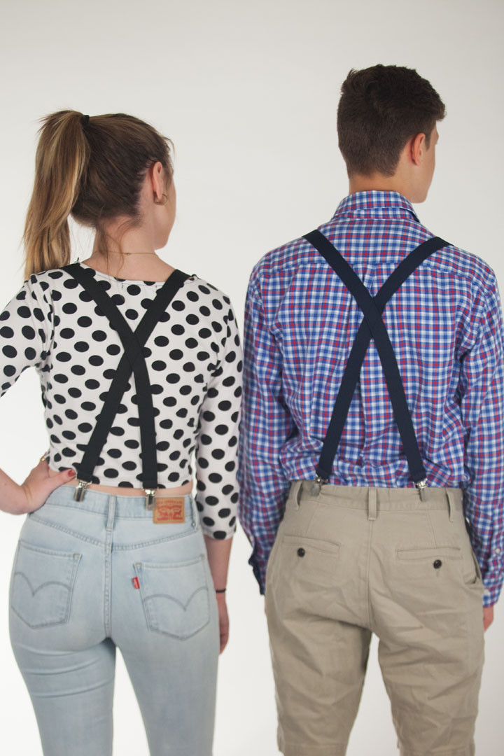 1Inch Solid Small Pin Clip Suspenders SuspenderStore