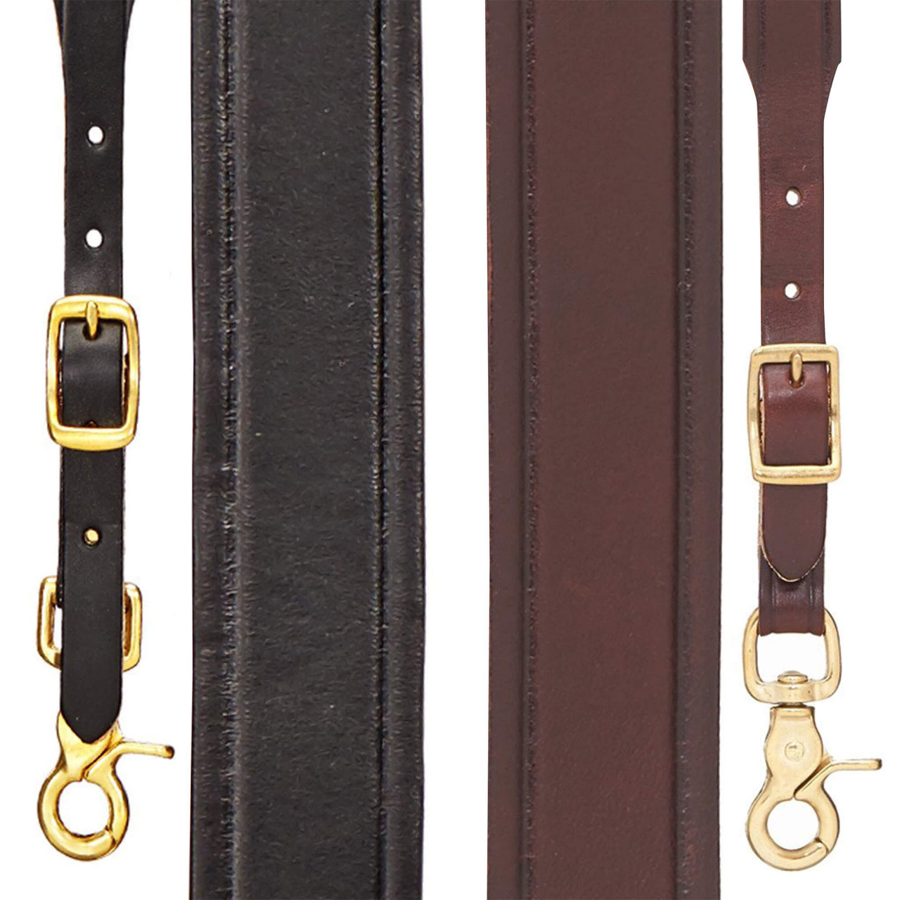 PLAIN TOOLED Western Leather Suspenders - 1-Inch Wide | SuspenderStore