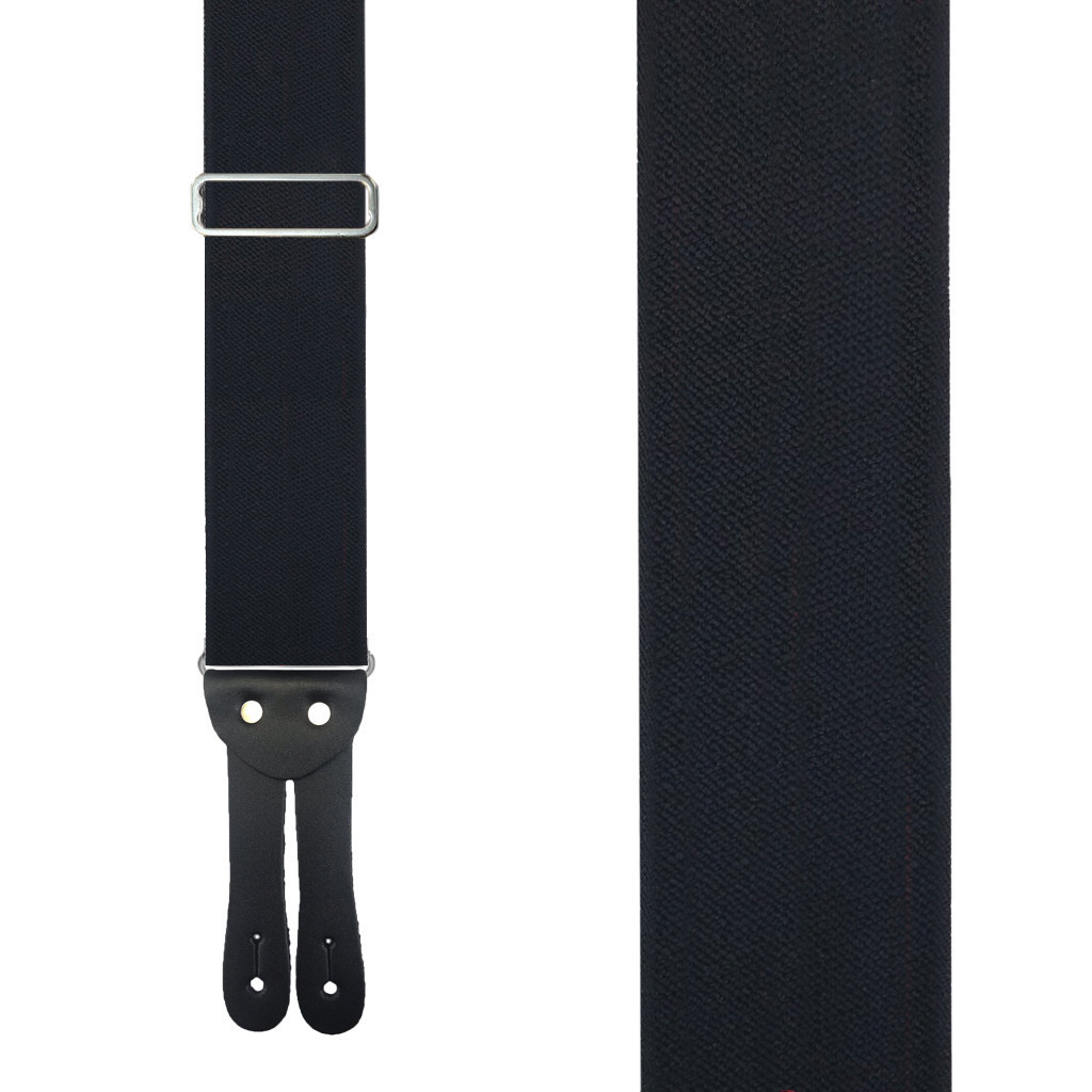 BLACK Welch Logger Suspenders - Button | SuspenderStore