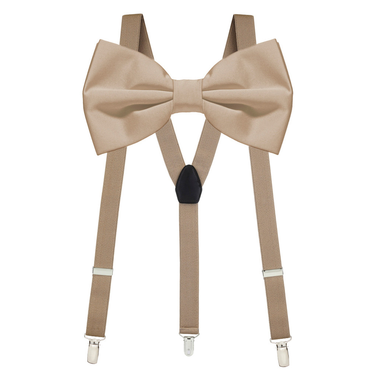 Bow Tie and Suspenders Set - Taupe