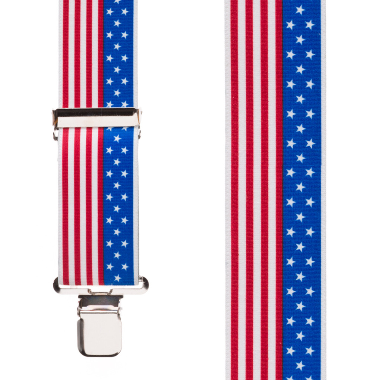 Two-Inch-Wide Stars and Stripes USA Flat Suspenders