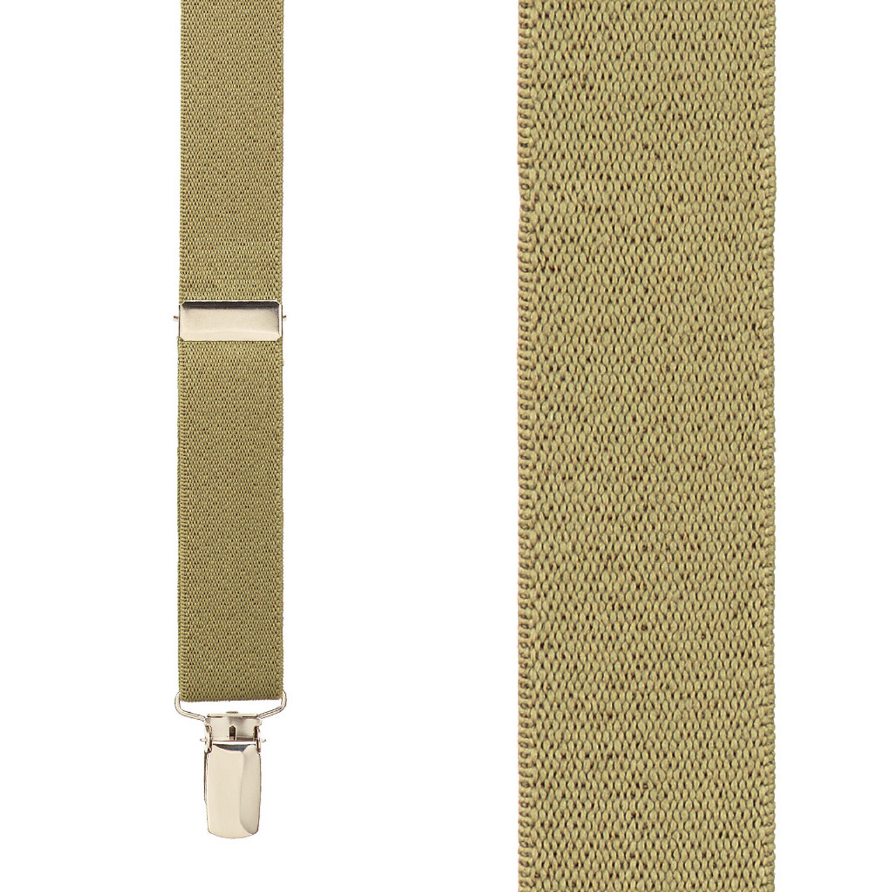 1 Inch Wide Clip Suspenders (X-Back) - TAN