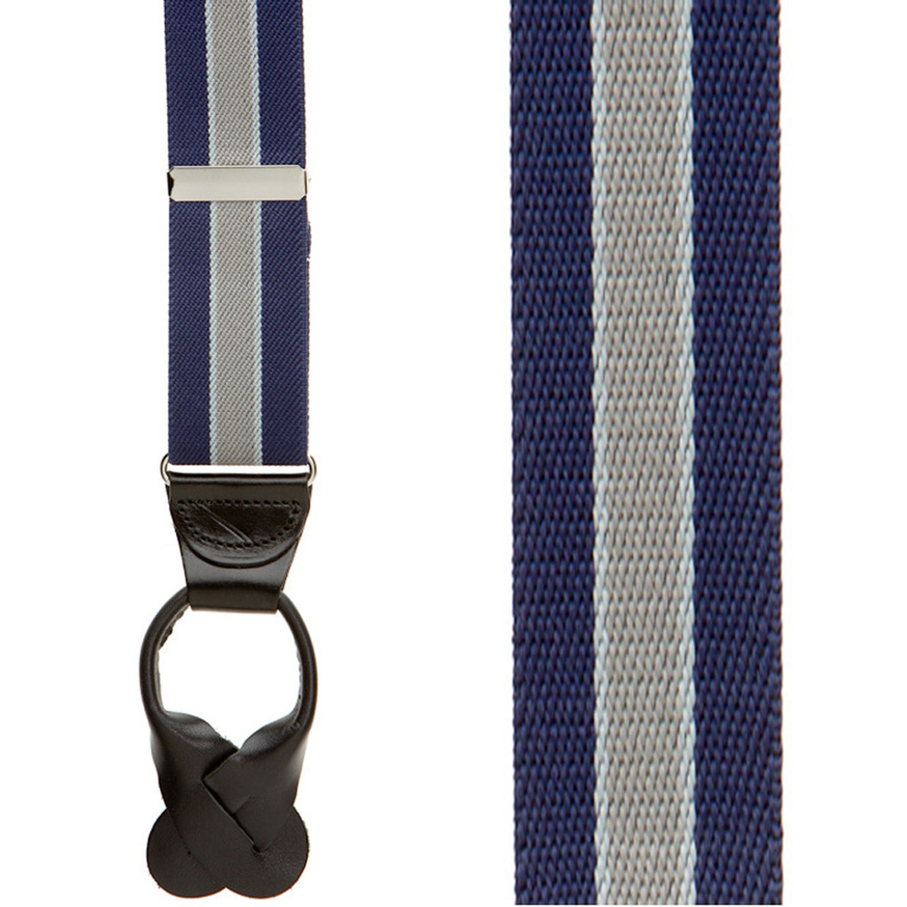 NAVY BLUE Button-on Suspenders 1.5