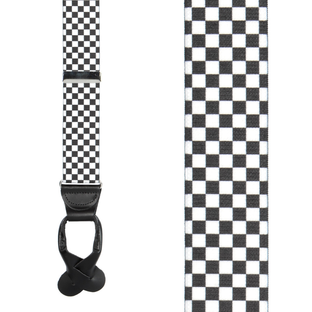 1 PC Men's Suspenders With Button Holes - Adjustable In Black, Beige, Navy, Wine Red