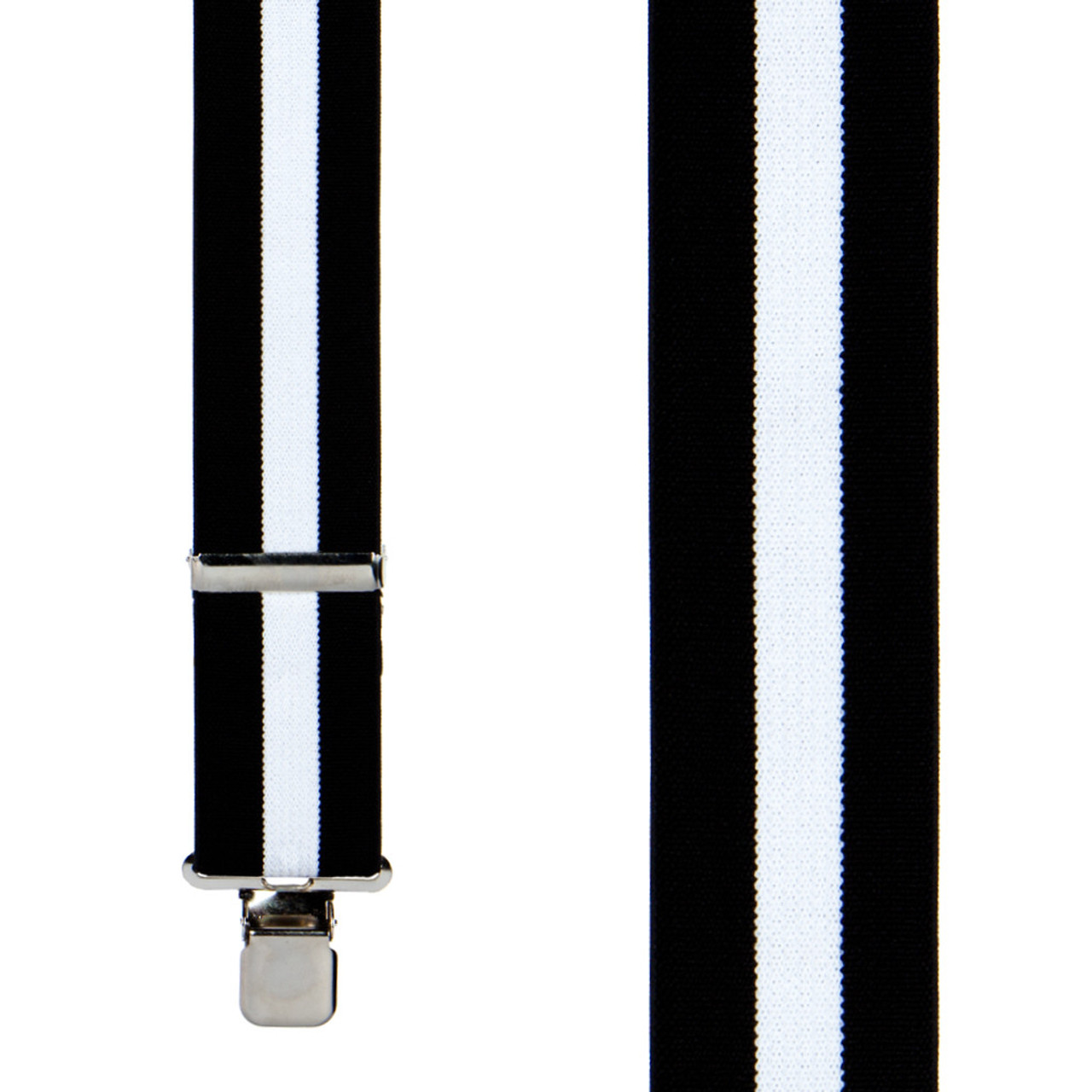 O'Connell's Silk Suspenders - Black & White Stripe (106457