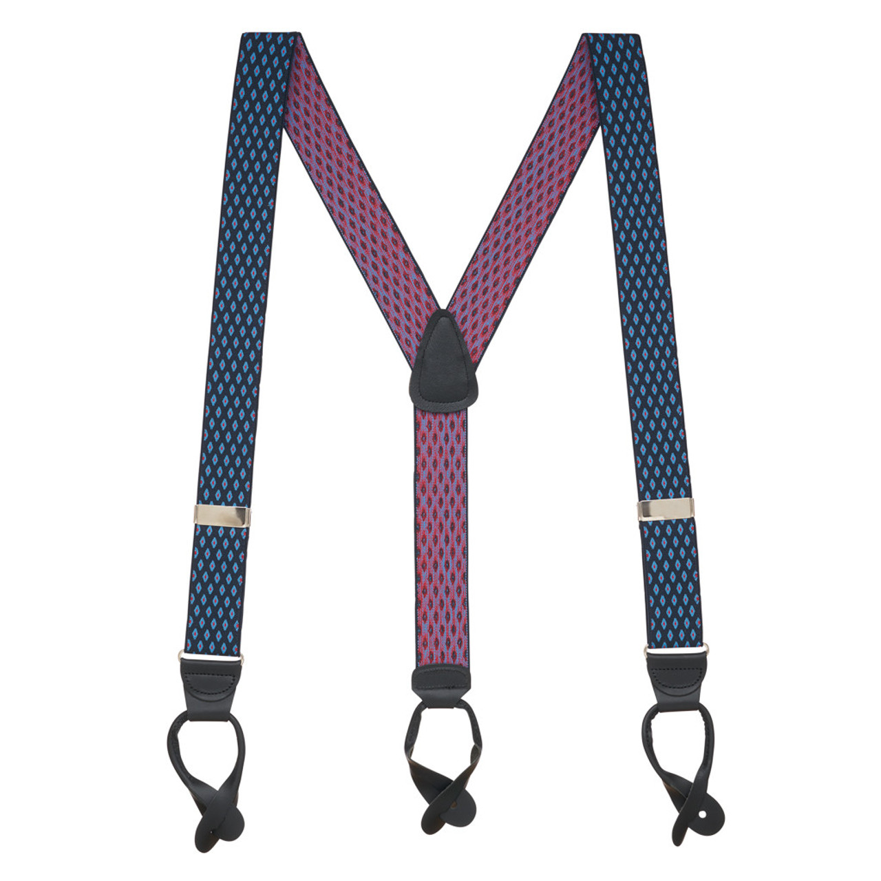 Jacquard Diamond Burst Suspenders, Button-On | SuspenderStore