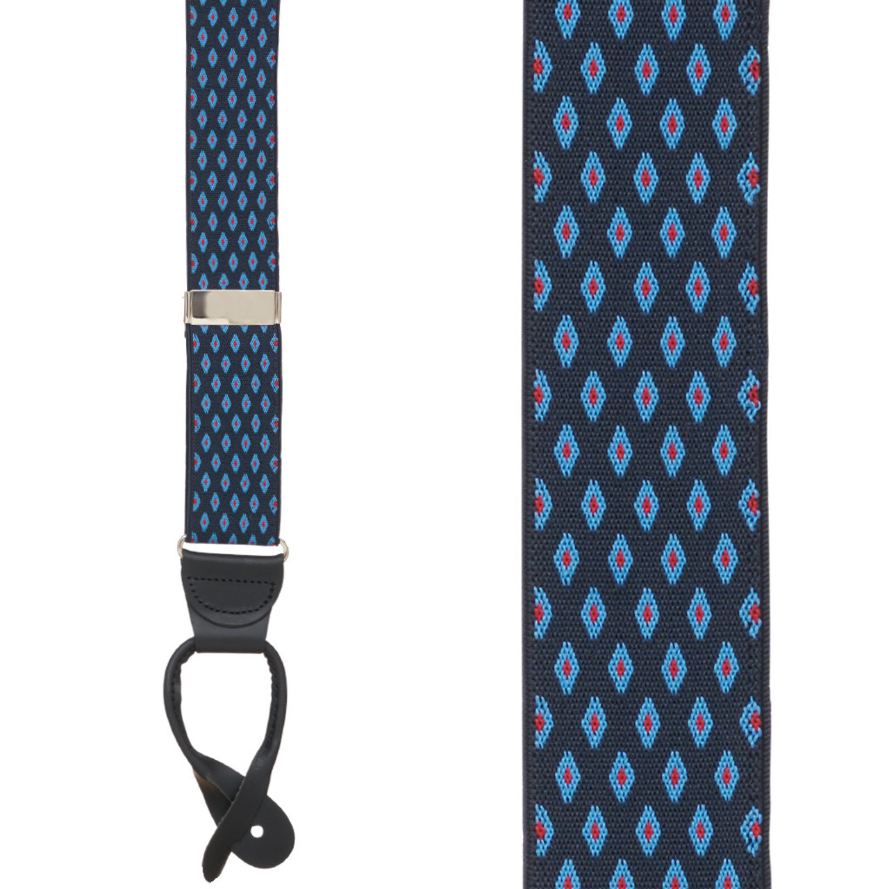 Jacquard Diamond Burst Suspenders, Button-On | SuspenderStore