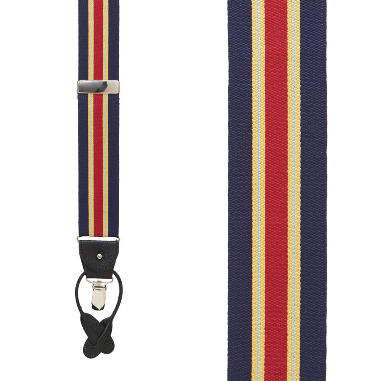 YELLOW/NAVY Variable Stripes Convertible Suspenders