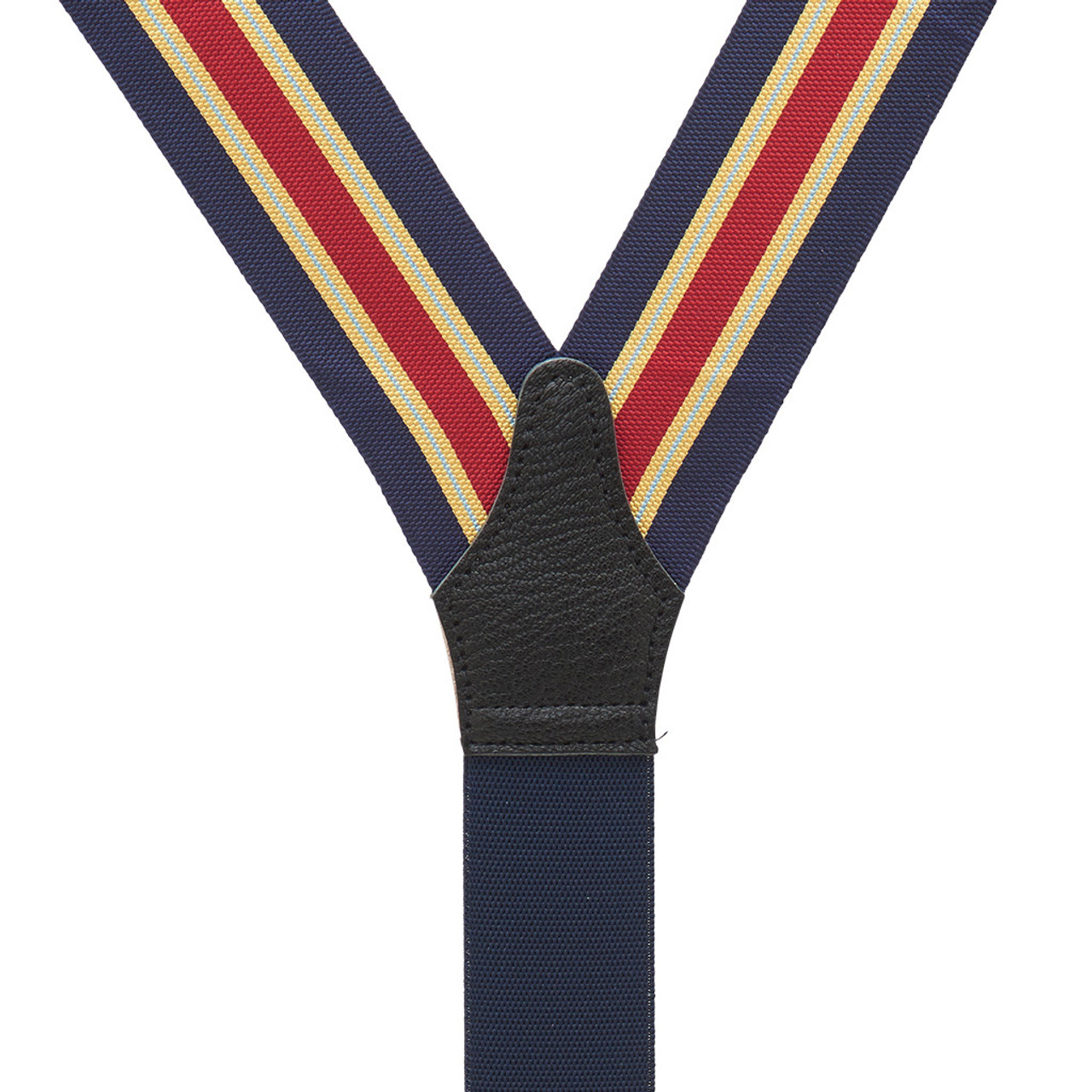 YELLOW/NAVY Variable Stripes Convertible Suspenders