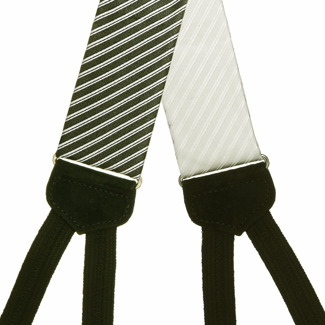 Formal Diagonal Stripe Silk Suspenders - Runner End