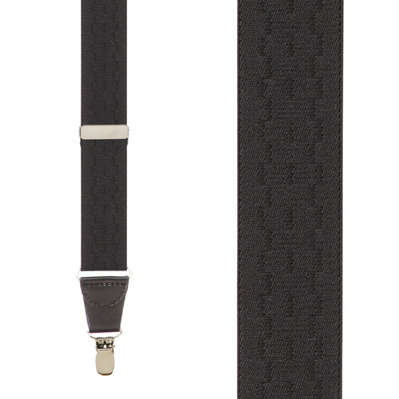 Black Jacquard New Wave Suspenders - Clip - Suspender Store