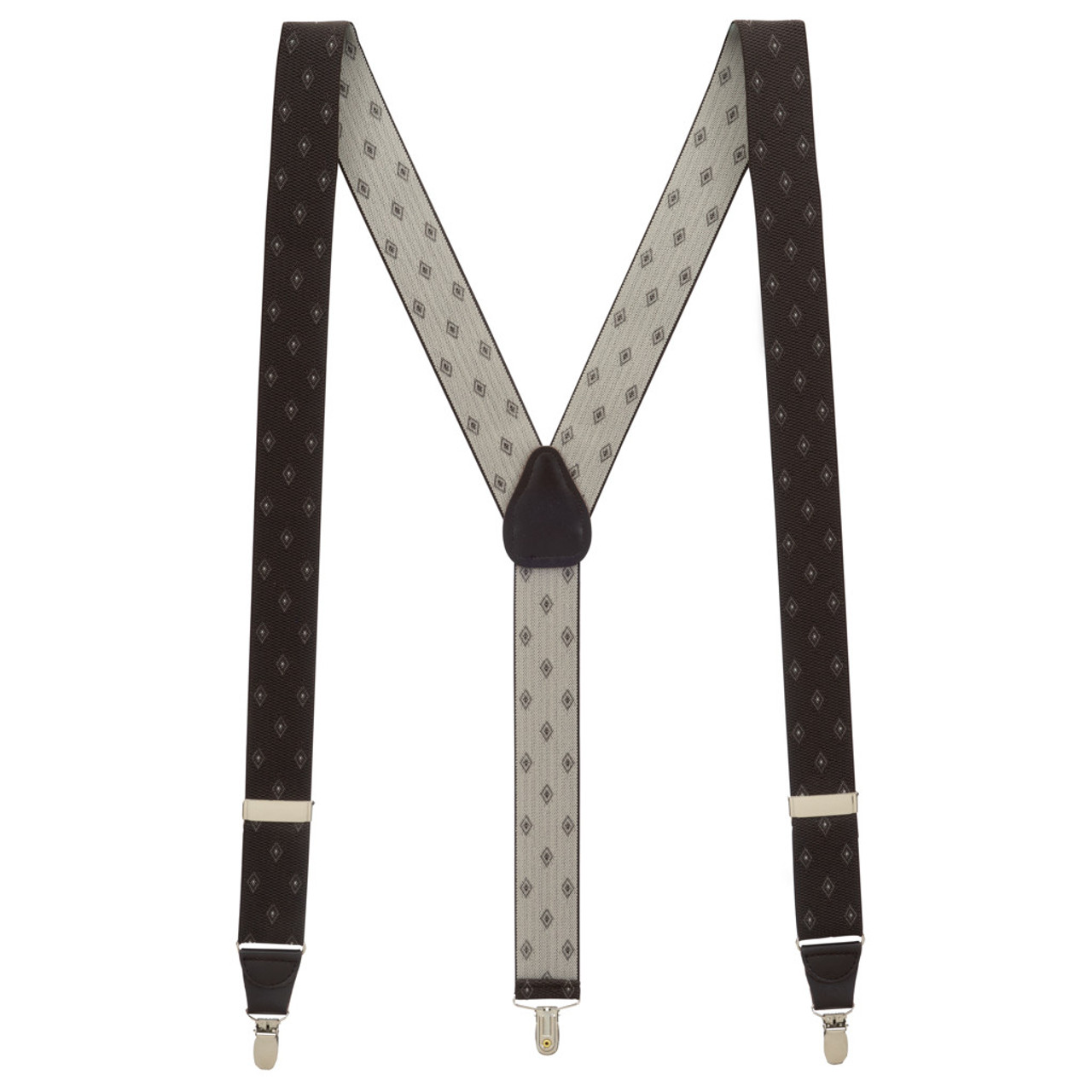 Diamond Elastic Y-back Suspenders - Tan