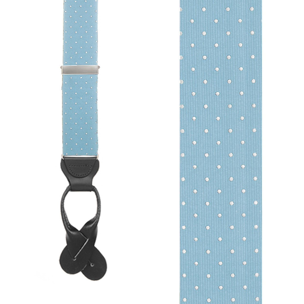 SKY BLUE Polka Dot Suspenders | SuspenderStore