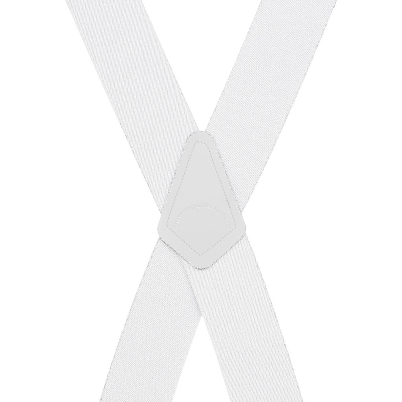 WHITE 2-Inch Wide Pin Clip Suspenders