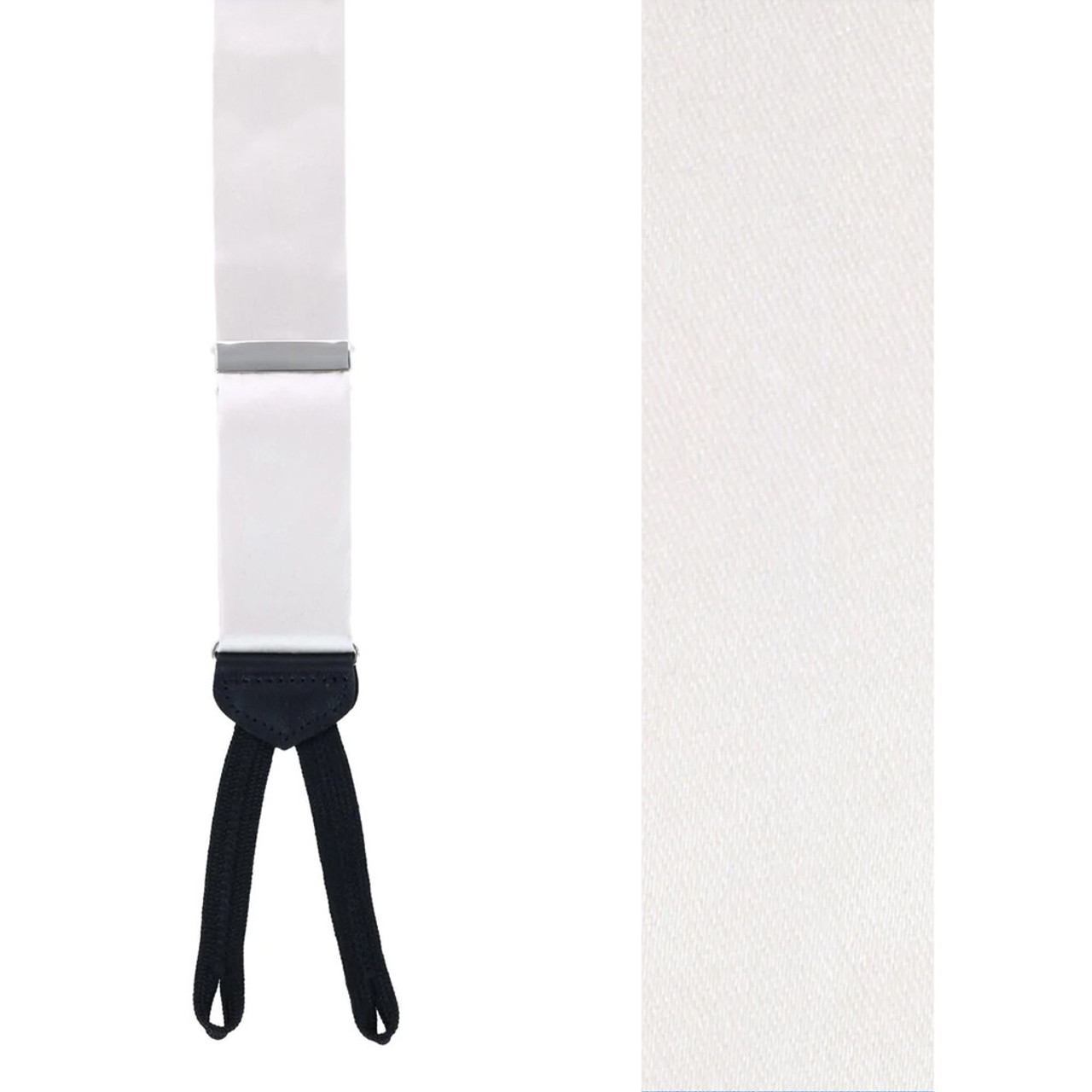 White or Ivory Silk Suspenders