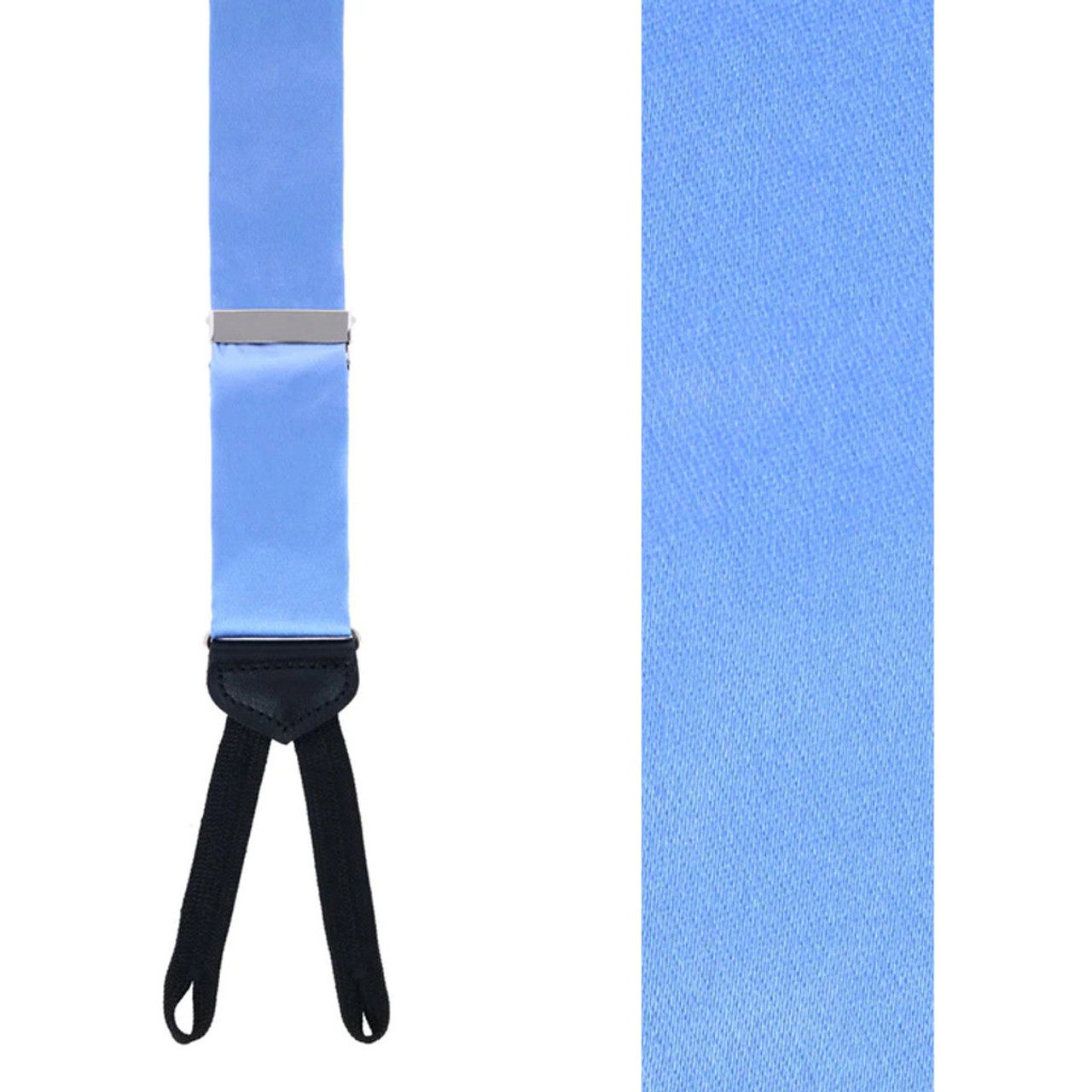 LIGHT BLUE Silk Suspenders - Runner End