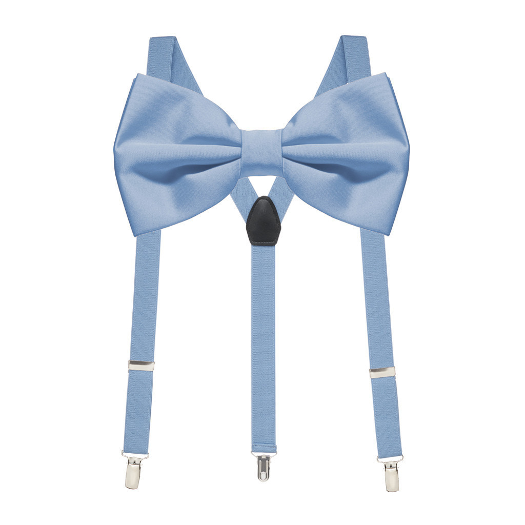 leopard suspenders and bow tie