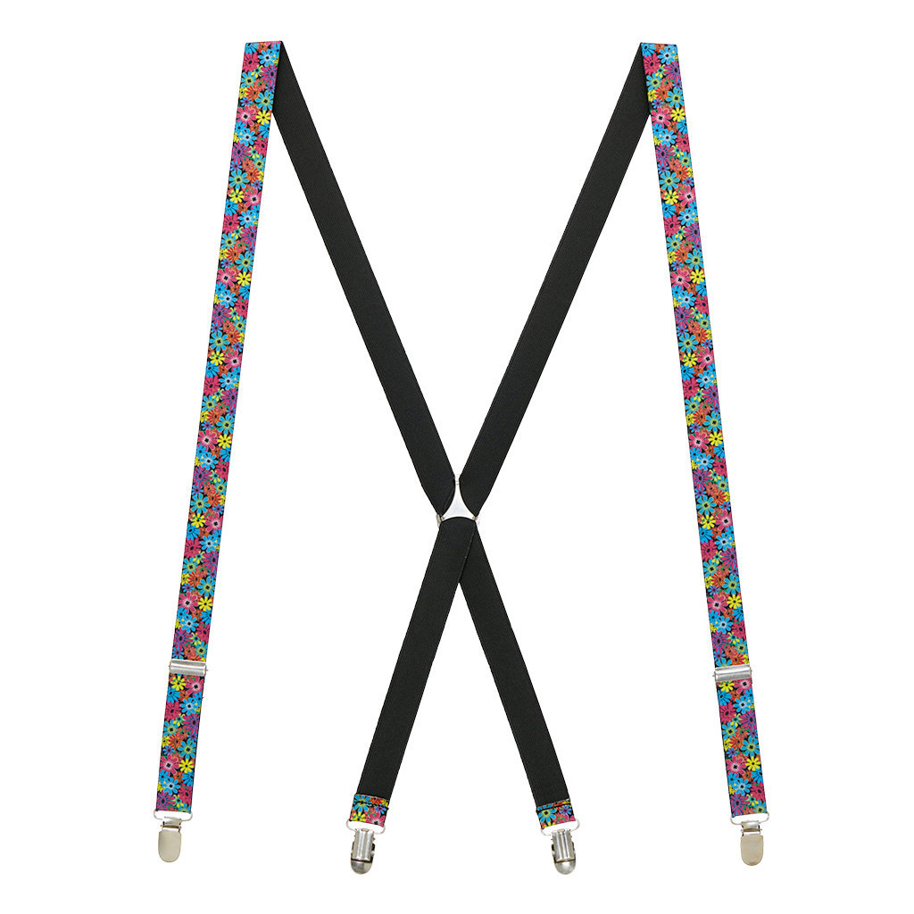 Flower Suspenders MultiColored Daisy Suspenders